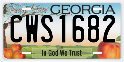 GA license plate CWS1682