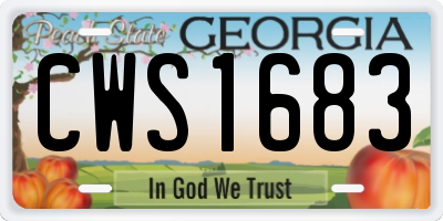 GA license plate CWS1683