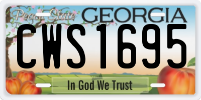 GA license plate CWS1695