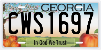 GA license plate CWS1697