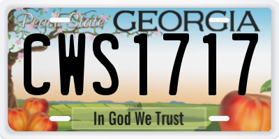 GA license plate CWS1717