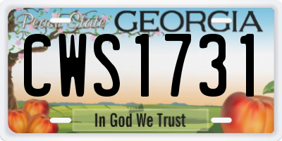 GA license plate CWS1731