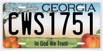 GA license plate CWS1751