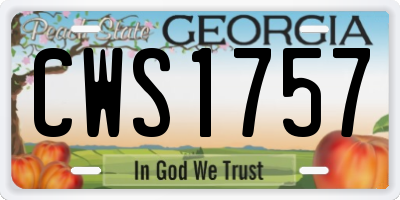 GA license plate CWS1757