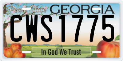 GA license plate CWS1775