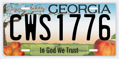 GA license plate CWS1776