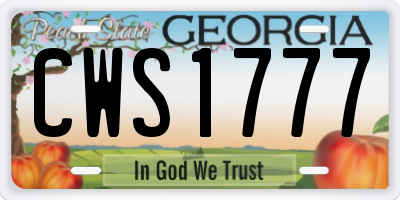 GA license plate CWS1777