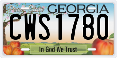 GA license plate CWS1780