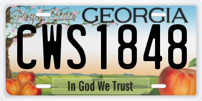 GA license plate CWS1848