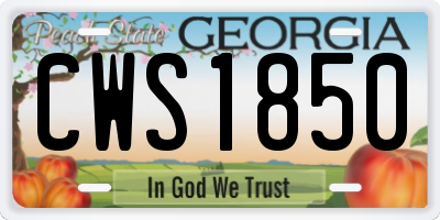 GA license plate CWS1850