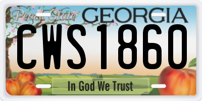 GA license plate CWS1860