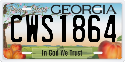 GA license plate CWS1864