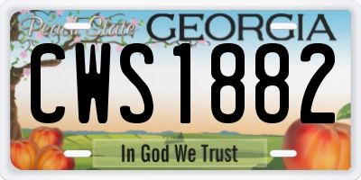 GA license plate CWS1882