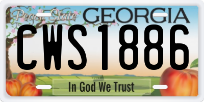 GA license plate CWS1886