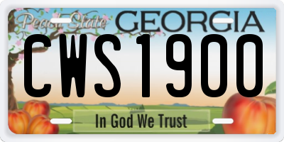 GA license plate CWS1900