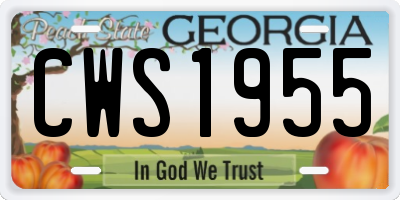 GA license plate CWS1955