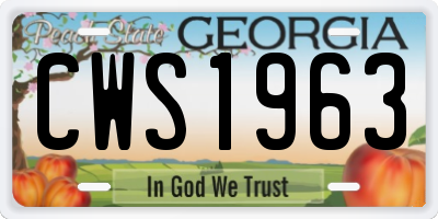 GA license plate CWS1963