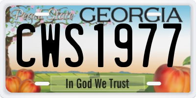 GA license plate CWS1977