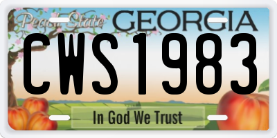 GA license plate CWS1983
