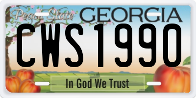 GA license plate CWS1990