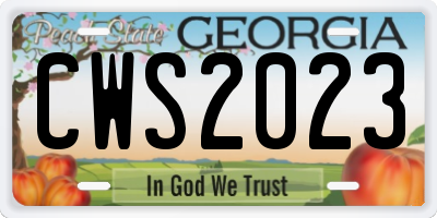 GA license plate CWS2023