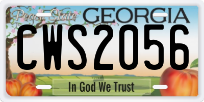GA license plate CWS2056