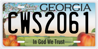GA license plate CWS2061