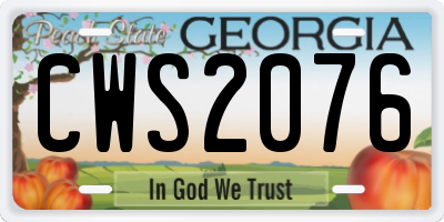 GA license plate CWS2076