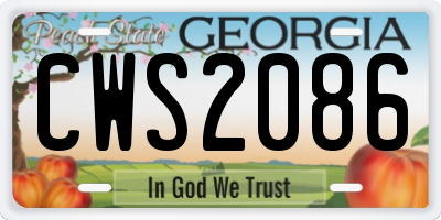 GA license plate CWS2086