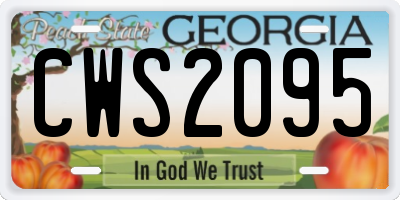 GA license plate CWS2095