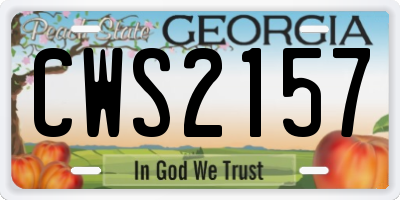 GA license plate CWS2157