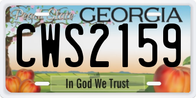 GA license plate CWS2159