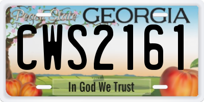 GA license plate CWS2161