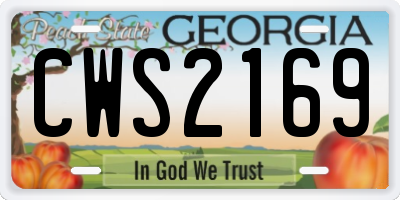 GA license plate CWS2169
