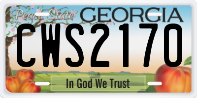 GA license plate CWS2170