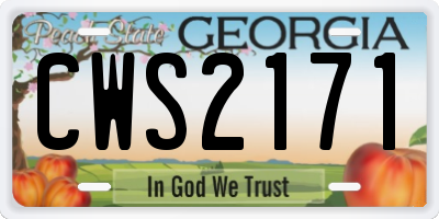GA license plate CWS2171