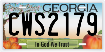 GA license plate CWS2179