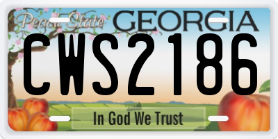 GA license plate CWS2186
