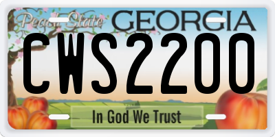GA license plate CWS2200