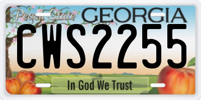 GA license plate CWS2255
