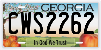 GA license plate CWS2262