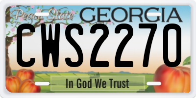 GA license plate CWS2270