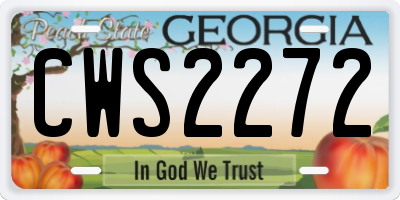 GA license plate CWS2272