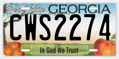 GA license plate CWS2274