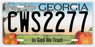 GA license plate CWS2277