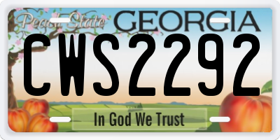 GA license plate CWS2292