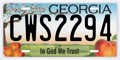 GA license plate CWS2294