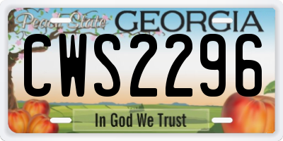 GA license plate CWS2296
