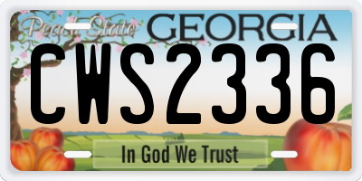GA license plate CWS2336