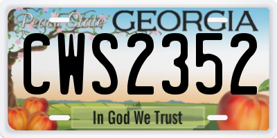 GA license plate CWS2352